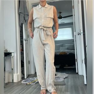 Stillwater Sleeveless Beige Jumpsuit Small